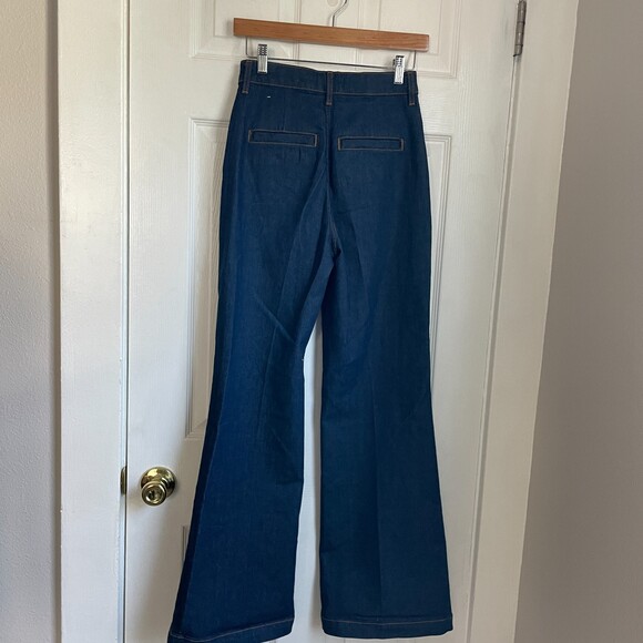 & Other Stories high rise wide leg flare blue jeans size 25 - Picture 2 of 10